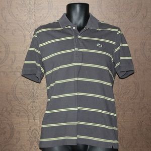 Damaged Lacoste Grey with strips Polo shirt